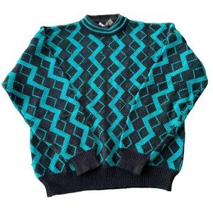 VINTAGE RETRO PATTERNED CREWNECK SIZE MEDIUM‎ MENS | X1